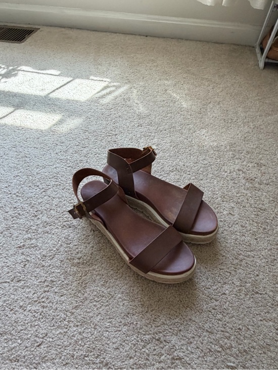 MIA Shoes - MIA Brown Leather Platform Sandals